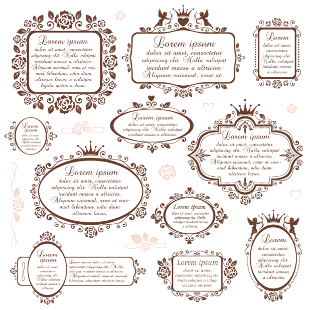 Classical text frames vector material 03   