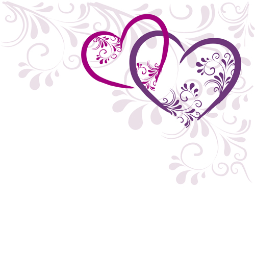 Elegant heart with floral background vector 01 heart floral background floral elegant background vector background   