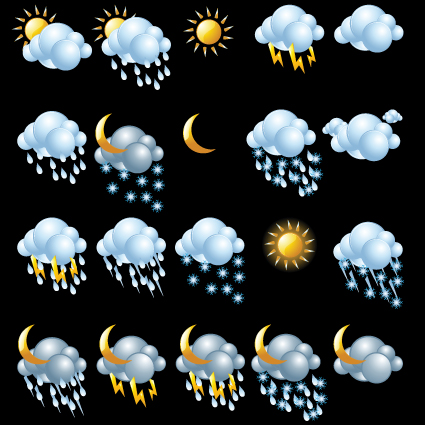 Various Weather icon vector set 01 weather Various icon   