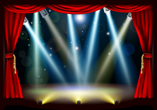 Stage with spotlight effect design vector material 03 stage spotlight material effect   