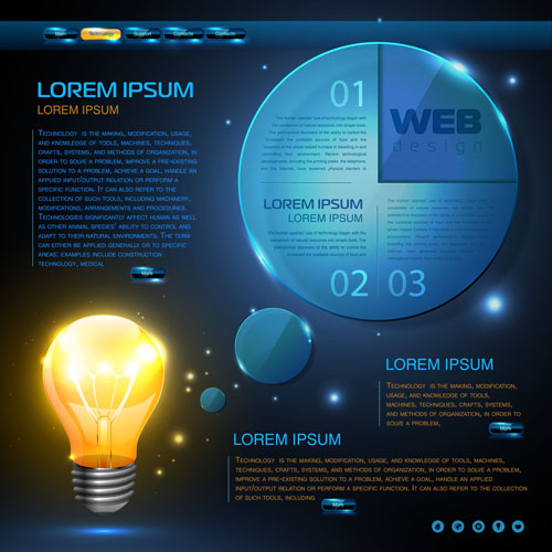 Blue web infographics template design vector 07 template infographics infographic blue   