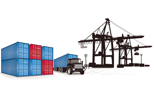 Container shipping design vector set 04 shipping container   