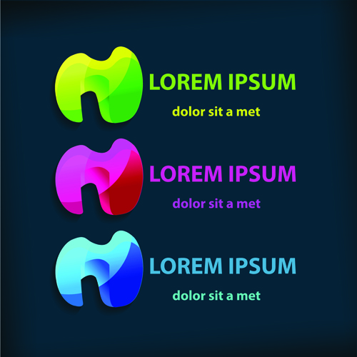 Colored company symbol with logos vector design 04 symbol logos company colored   