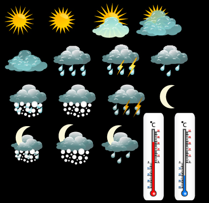 Various Weather icon vector set 03 weather Various icon   