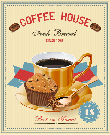 Vintage style coffee house poster vector material Vintage Style vintage vector material poster material Coffee house coffee   