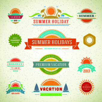 Logo and label for Summer holidays vector 02 summer logo label holidays holiday   