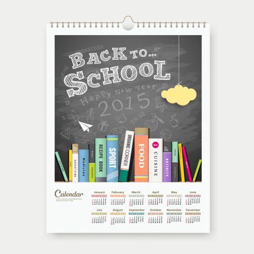 Back to school with calendar vector school calendar back   