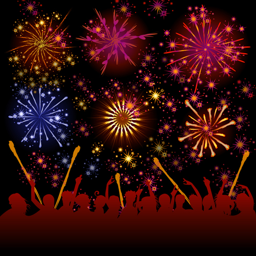 Party with fireworks background vector party Fireworks background   