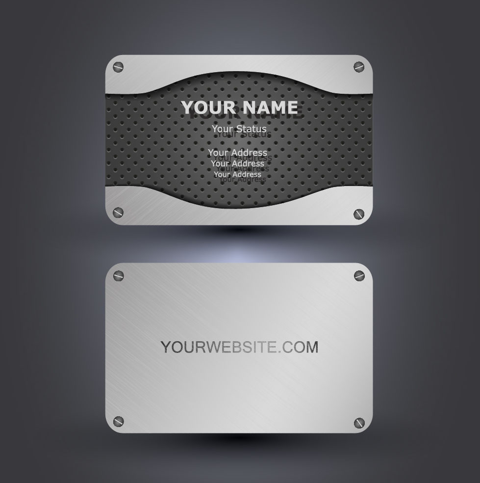 Metallic style business cards vectors 02 metallic metal business cards business card   