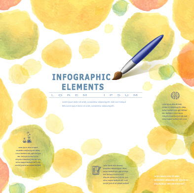 Watercolor infographics elements vector 01 watercolor infographics elements   