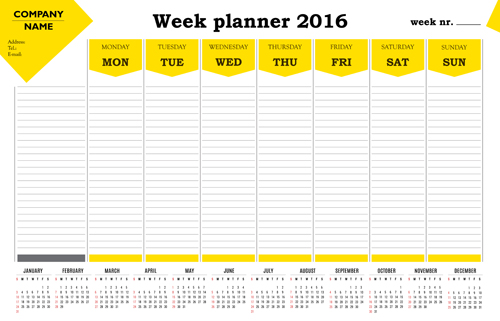 Annual planner 2016 calendar vectors 03 planner calendar Annual 2016   