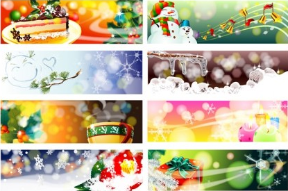 christmas dream banner vectors material theme dream christmas banner   