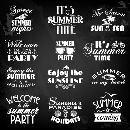 Summer holiday logos with labels vector 03 summer logos logo labels label holiday   