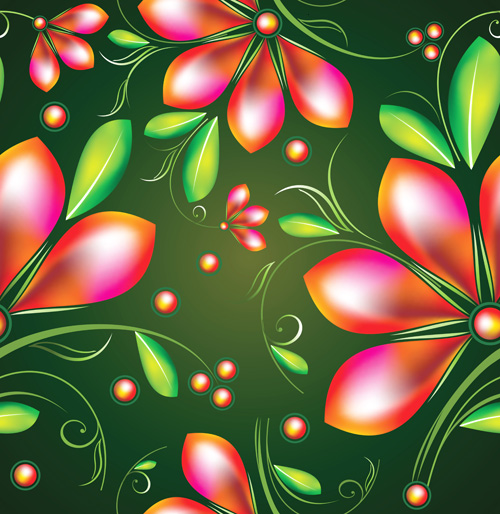 Colored Flower Seamless pattern vector 03 seamless pattern flower colored   