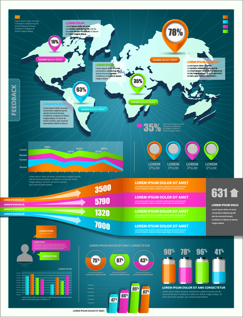 World Map with Infographic vector 03 world map world infographic   