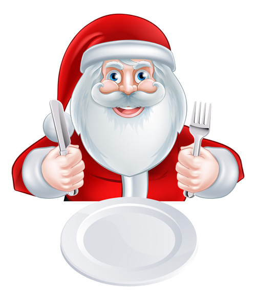 Cartoon santa knife and fork vector 04 santa knife fork cartoon   