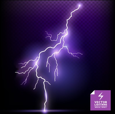 Realistic lightning effect vector background art 02 Vector Background realistic lightning background   