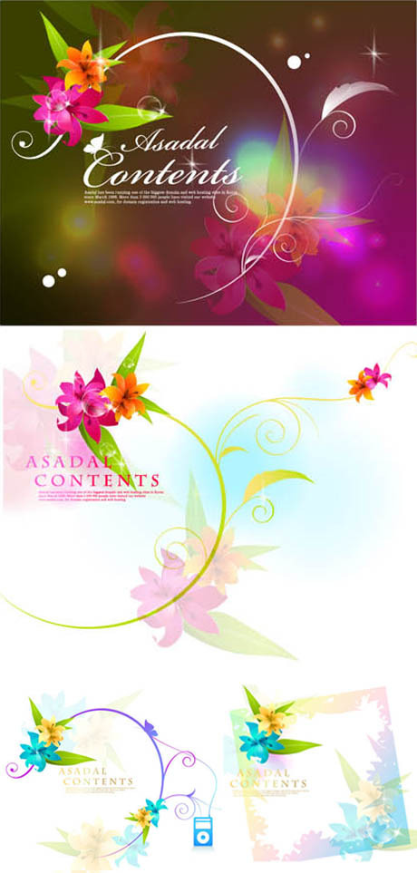 Fantasy flower background design vector 96230 Vector Background flowers Fantasy flower   