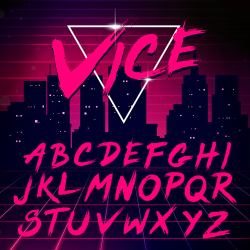 Pink alphabet hand drawn vector pink hand drawn alphabet   