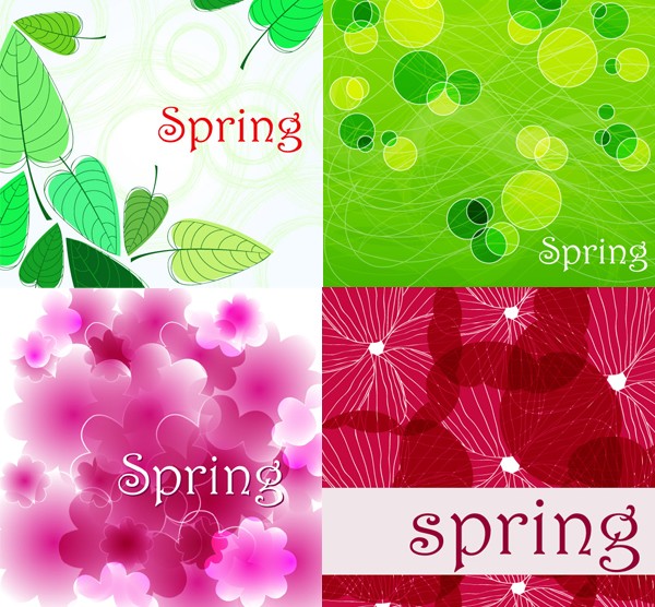 Colorful spring design elements background vectors spring colorful   