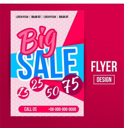 Modern big sale vector flyer material 22 modern material flyer big sale   