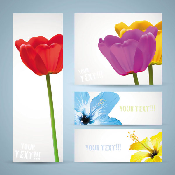 free vector with Flowers banner 02 vector flowers flower banner   