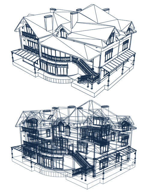 Set Layout of the building design vector graphics 04 layout building   