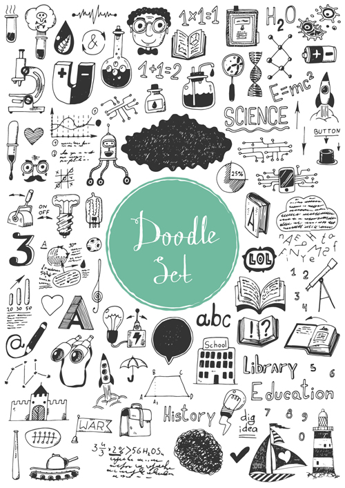 Doodle material vector set 04 material doodle   