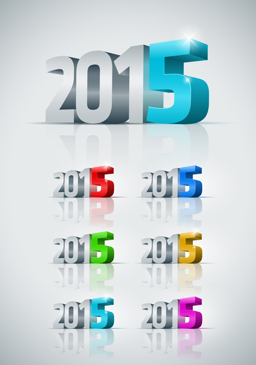 3D 2015 New Year text vector 02 text new year 2015   