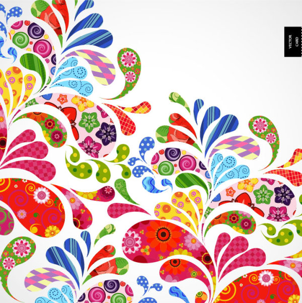 Colorful Floral elements background art vector 02 floral elements element colorful   