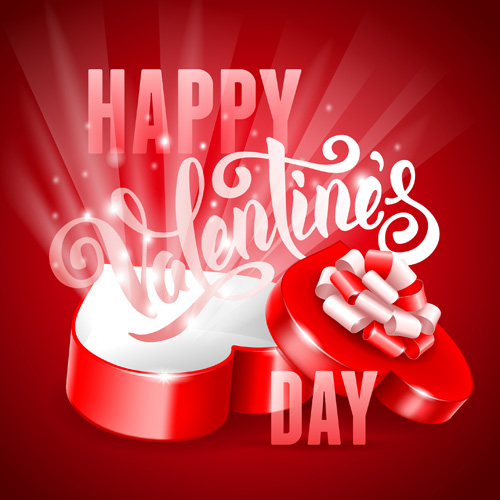 Romantic valentine day gift cards vector 01 Valentine romantic gift day cards   