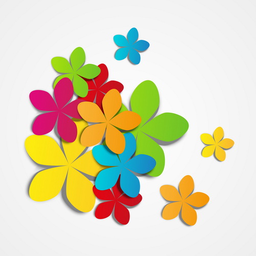 Colored paper flower vector paper flowers flower color   