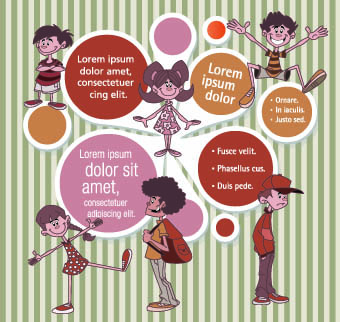 funny kids with Speech Bubbles vector 01 speech bubbles speech kids funny bubbles bubble   