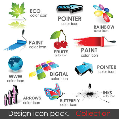 Shiny 3D logos and icons design vector 05 shiny logo icons   