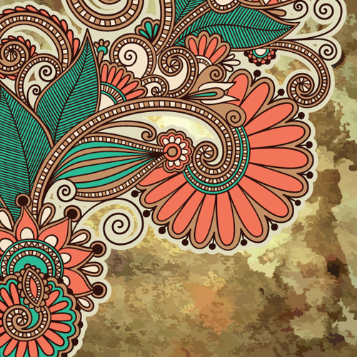 Floral patterns with grunge backgrounds vector 01 patterns grunge floral pattern floral   