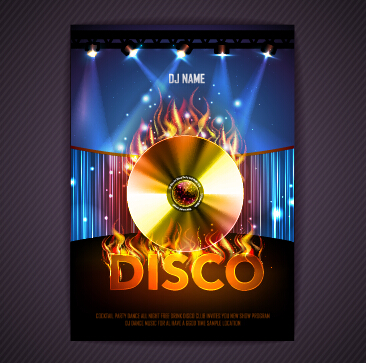 Stylish disco party poster cover 09 vector stylish poster party disco cover   