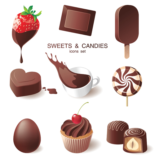 Chocolate sweet and candies vector illustration 02 sweet illustration chocolate candies   