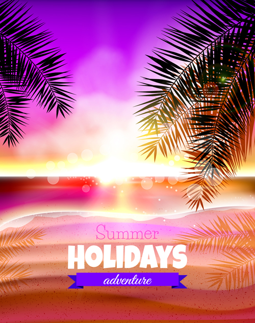 Tropical summer holidays vector background art 01 Vector Background tropical summer holidays holiday   