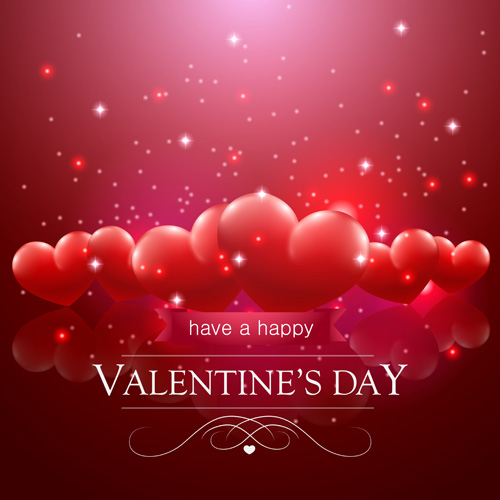 Valentine day red heart backgrounds art vector 03 Valentine red heart day backgrounds   