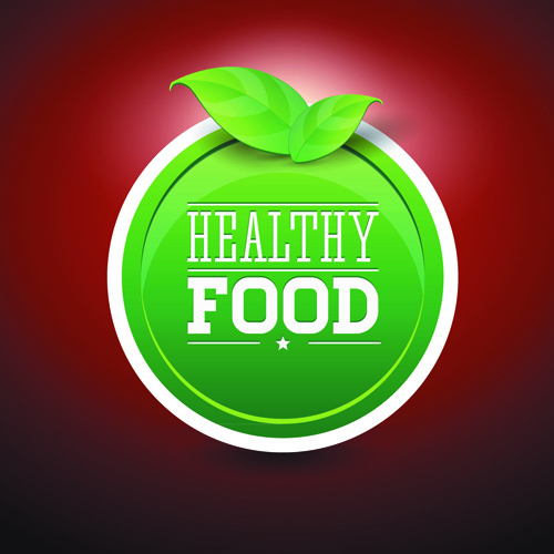 Creative Healthy Food Labels vector 02 labels label Healthy food label creative   