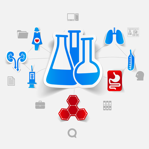 Medicine infographic with sticker vector set 08 sticke medicine infographic   