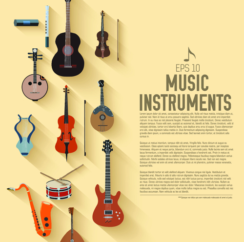 Creative music Instruments background vector graphics 03 music instruments creative background vector background   