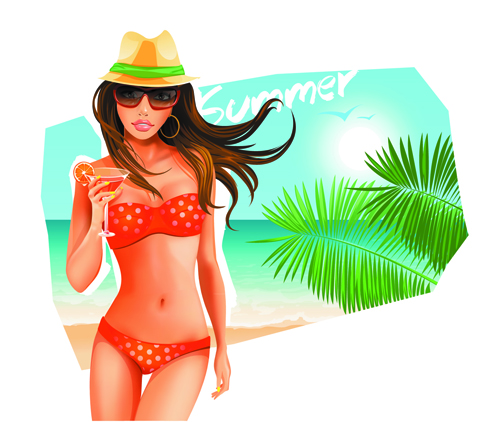 Fashion Party Girls design vector 01 summer party girls girl   