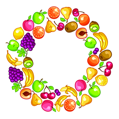 Circular arrangement fresh fruit vector fruit fresh circular arrangement   