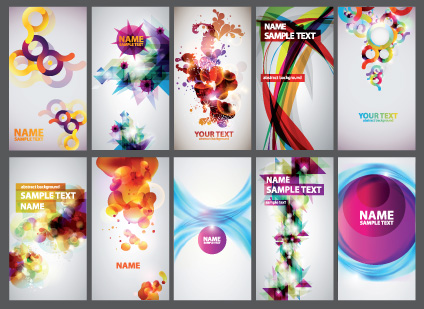 Abstract Colorful set of business cards elements vector 02 elements element colorful business card business abstract   