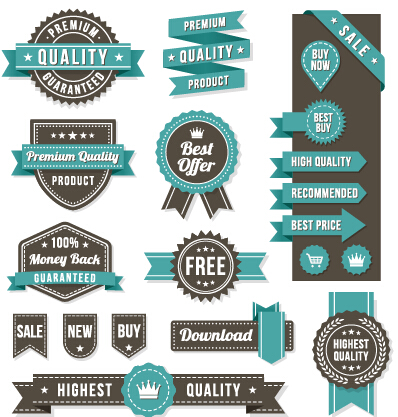 Vintage ribbon and labels sale elements vector vintage sale ribbon labels label elements   