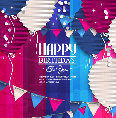 Origami balloon with happy birthday background 06 origami happy birthday birthday balloon background   