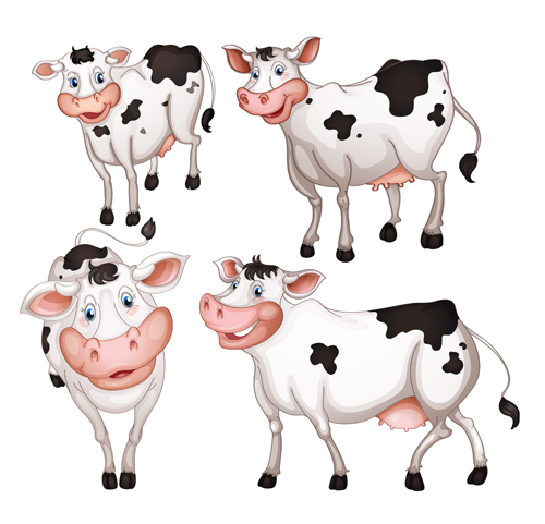 Different Dairy cow design vector graphics 03 different Dairy cow cow   