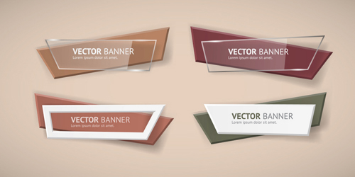 Origami business banners vector material 04 origami business banners   