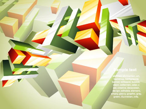 Elements of Colorful abstract objects vector background set 01 objects elements element colorful abstract   